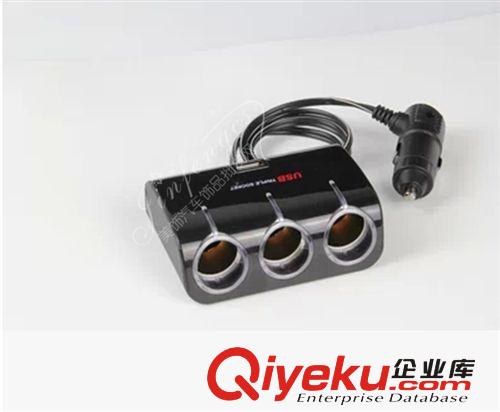 新款迷你車(chē)載點(diǎn)煙器 一分二單USB 車(chē)載分插器 帶藍(lán)色LED燈