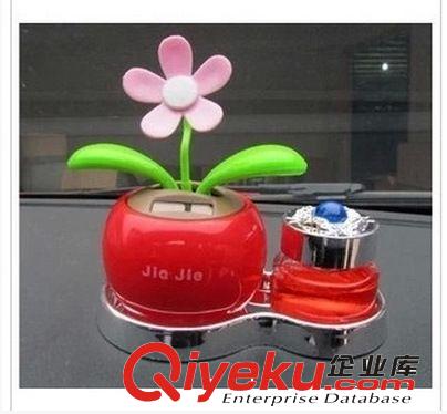 太陽能自動搖擺太陽花香水座太陽能蘋果花汽車飾品香水擺件原始圖片2