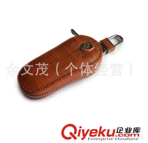 汽車油蠟皮鑰匙包 大眾現(xiàn)代奧迪豐田奔馳新款拉鏈油蠟皮鑰匙包原始圖片3