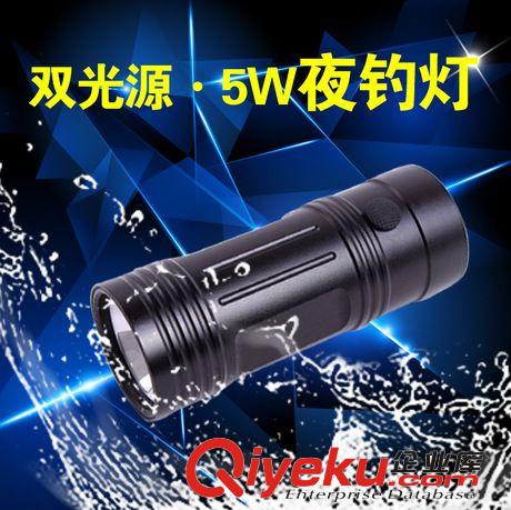 廠家漁具批發(fā) 新款防水夜釣燈 8w藍光燈釣魚燈 led充電潛水手電筒