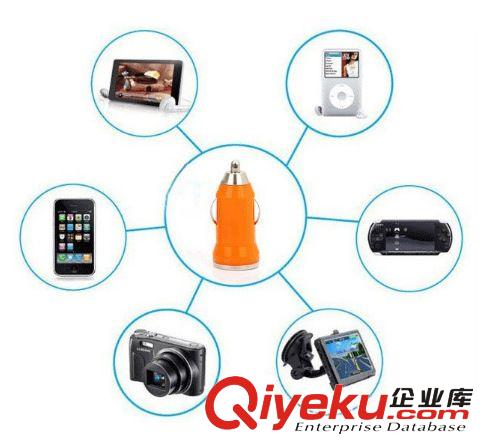 子彈頭充電器 炫彩車載點煙器USB轉換器 迷你USB車充 吸塑裝原始圖片3