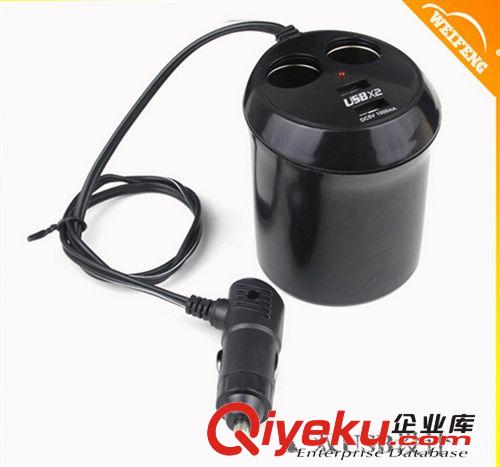 2014新款 車載點煙器一拖二 汽車充電器一分二雙USB 杯型 升級版原始圖片3