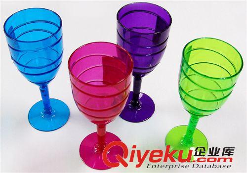 供應塑料PS螺紋高腳杯 雞尾酒杯 香檳杯 紅酒杯 馬蒂尼杯 飲料杯原始圖片2