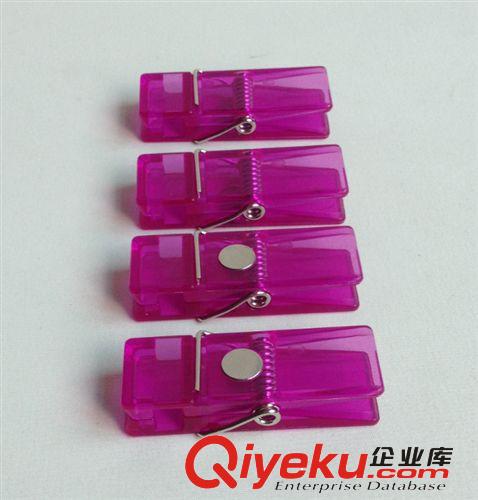 供應(yīng)塑料磁性夾子 冰箱磁性夾 塑料衣夾 票夾 彈簧夾 磁性留言夾