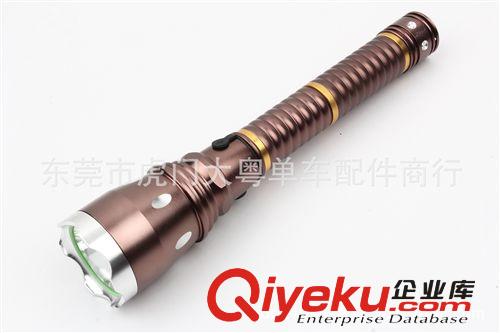 加長手電筒強光遠射王防暴保安巡邏手電夜騎單車前燈原始圖片3