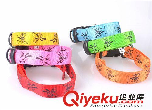 寵物用品絲網(wǎng)LED發(fā)光項圈狗脖圈 小中大型犬閃光狗帶  廠家直銷
