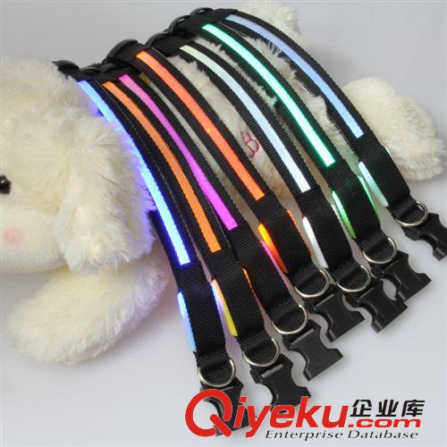 寬2.0cm黑邊絲網光纖項圈 閃光項圈 LED發光狗項圈 夜光項圈批發原始圖片3