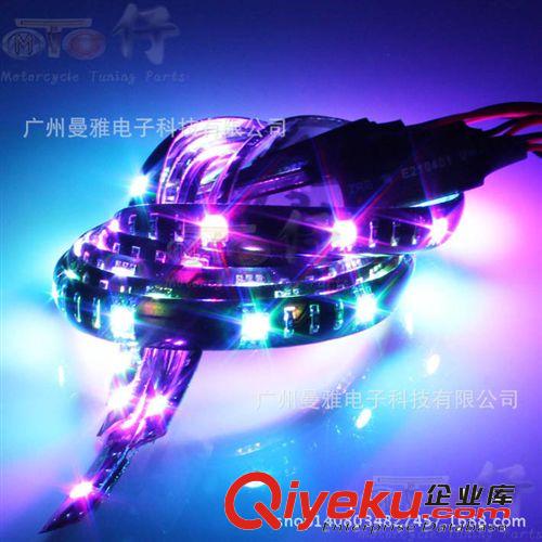 摩托車汽車改裝彩燈批發(fā)LED燈條爆閃燈帶12V電動車裝飾燈原始圖片3