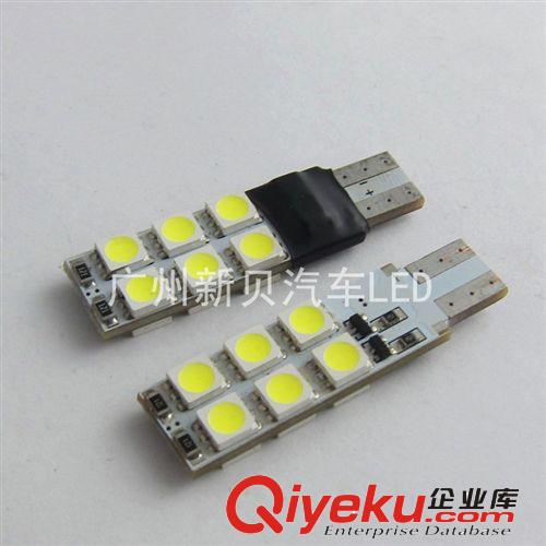 廠家直銷T10長(zhǎng)亮+爆閃-12SMD-5050 LED汽車燈 示寬燈 門邊燈