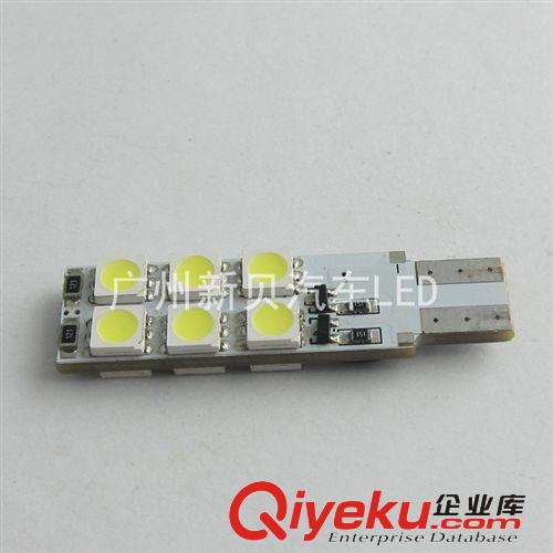 廠家直銷T10長(zhǎng)亮+爆閃-12SMD-5050 LED汽車燈 示寬燈 門邊燈