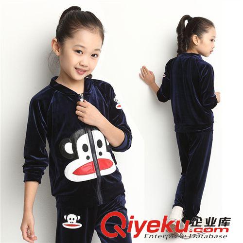 包郵專區(qū) 包郵女童天鵝絨套裝童裝秋裝新款韓版潮兒童兩件套裝春秋款8312原始圖片2