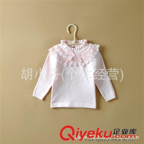2014.9.21 廣東貨源童裝批發 純棉女童寶寶長袖毛衣蕾絲邊打底衣  多色可選原始圖片3