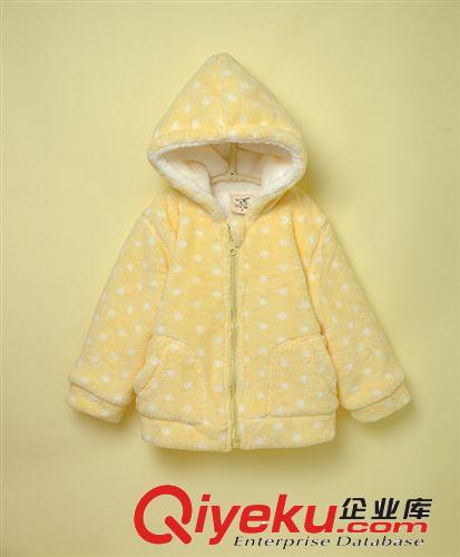 2014.8.26新品 寶寶珊瑚絨外套 小童抓絨帶帽拉鏈衫 廣東外貿(mào)童裝冬款原始圖片3