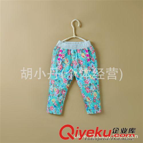 2014.8.21新品 2014新品童裝批發(fā) 女童寶寶小腳褲 大花褲子 秋裝 純棉印花