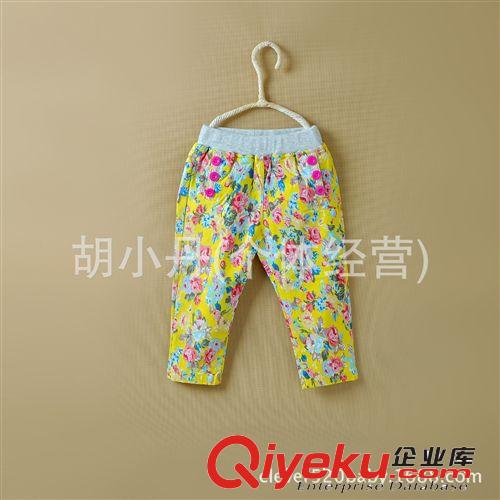 2014.8.21新品 2014新品童裝批發(fā) 女童寶寶小腳褲 大花褲子 秋裝 純棉印花