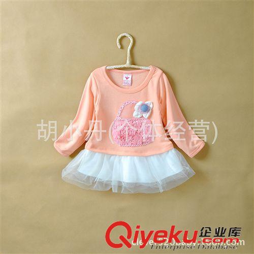 2014.8.21新品 2014新品外貿(mào)童裝批發(fā) 女童寶寶長袖連衣裙 純棉T恤裙 秋裝