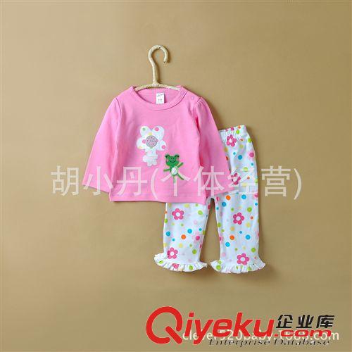 2014.8.21新品 外貿(mào)原單童裝批發(fā) 純棉女童寶寶卡通套裝 長袖 秋裝 兩色可選