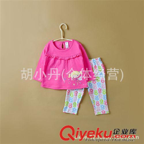 2014.8.21新品 外貿(mào)原單童裝批發(fā) 純棉女童寶寶卡通套裝 長袖 秋裝 兩色可選