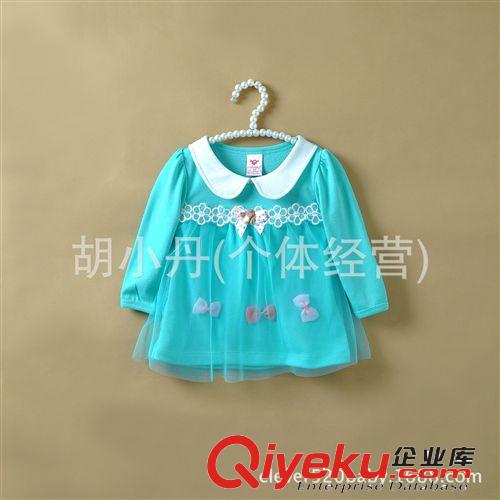 2014.8.21新品 2014新品外貿(mào)童裝批發(fā) 女童寶寶 純棉小翻領(lǐng)長袖連衣裙 紗裙