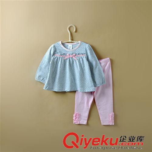 2014.7.18新品 外貿童裝批發 女童寶寶娃娃衫+打底褲套裝 純棉秋裝  多色可選