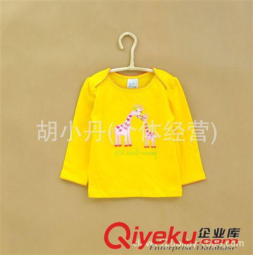 2014.6.25新品 外貿(mào)童裝批發(fā) 女童寶寶T恤  純棉長(zhǎng)袖上衣 長(zhǎng)頸鹿 秋裝 2014新品