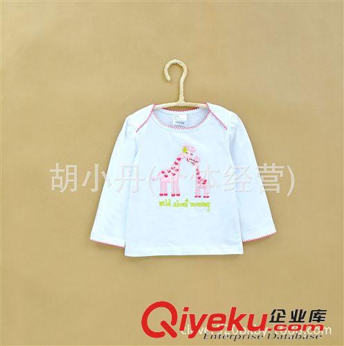 2014.6.25新品 外貿(mào)童裝批發(fā) 女童寶寶T恤  純棉長(zhǎng)袖上衣 長(zhǎng)頸鹿 秋裝 2014新品