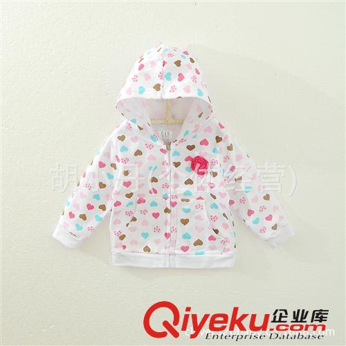 2014.5.3新品 寶寶長袖開衫  外貿(mào)童裝外套 女童單層愛心印花衛(wèi)衣 多款式原始圖片2