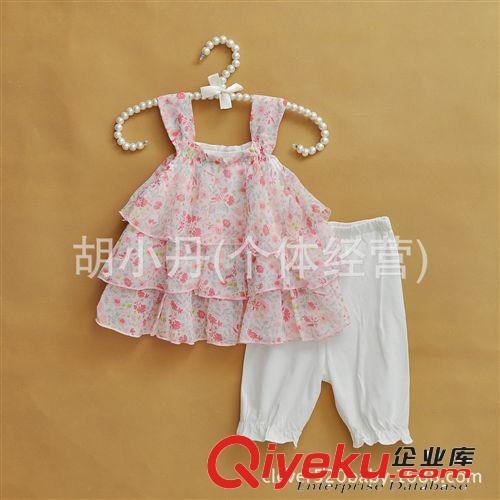 2014.4.20新品 童裝批發(fā) 女童寶寶夏季套裝 雪紡蛋糕層上衣+莫代爾打底褲 專柜原始圖片2