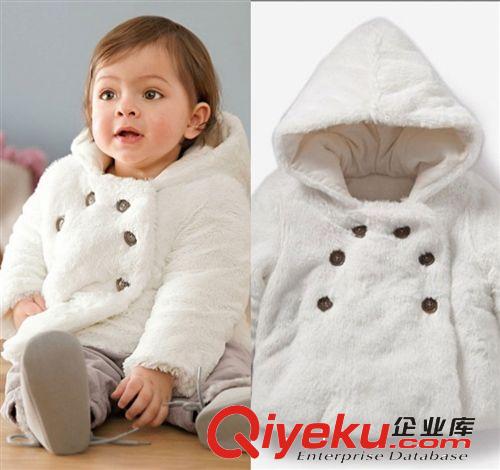 【賣完欣賞區】 冬裝新品 歐美風格 女童冬裝 外貿批發 白色仿兔毛童衛衣
