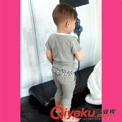 6.24新品 品質(zhì)童裝爆款韓版夏款蝴蝶領(lǐng)結(jié)西裝型套裝 日韓假兩件中小童套裝原始圖片3