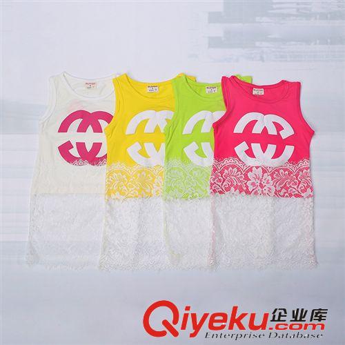 5.19新品 2014夏裝新款 品質(zhì)網(wǎng)紗女童裙褲 韓版潮流女童蕾絲裙 拼接款裙子原始圖片3