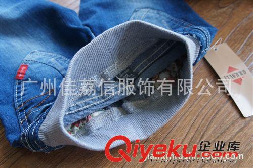 10月新品 百搭款！兒童抓痕洗水松緊腰牛仔褲 外貿童褲批發原始圖片2