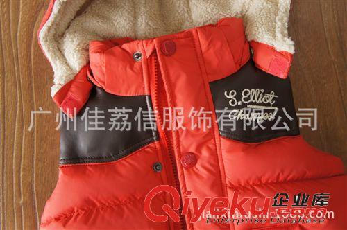 10月新品 好質(zhì)量！男童冬款加厚款皮拼接馬甲 3色選 外貿(mào)童裝102703原始圖片2