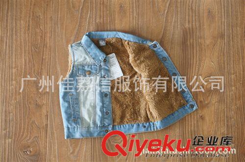 9月新品 外貿(mào)童裝 男童秋冬款水洗牛仔馬甲  內(nèi)里加絨原始圖片2
