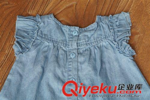 4.28 外貿(mào)Z家原單  2014女童夏款領(lǐng)口刺繡牛仔連衣裙 外貿(mào)童裝原始圖片3