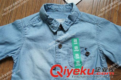 男童 超帥氣 外貿(mào)Z家 男童翻領牛仔長袖襯衫襯衣 外貿(mào)童裝原始圖片2