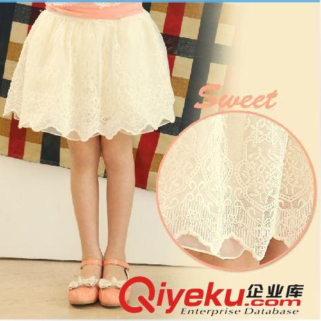 2013夏裝 童裝2013夏裝新款女童 雙層蕾絲半身裙 蓬蓬紗裙 白色公主半裙子原始圖片3
