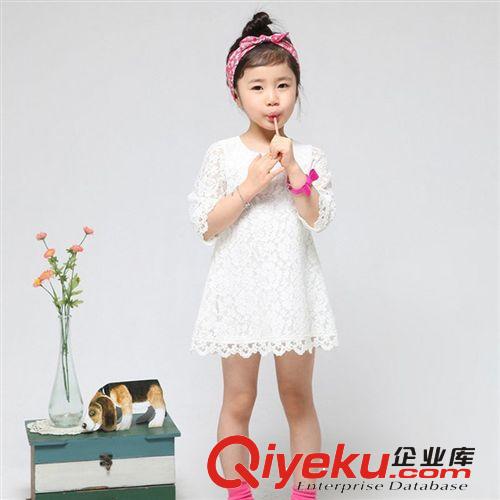 2014夏款新品 韓版夏款童裝 中大童女童蕾絲花朵蝴蝶連衣裙 廣東童裝 爆款批發(fā)