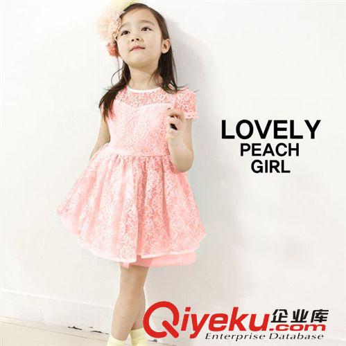 2014夏款新品 韓版原單童裝 夏款女童蕾絲短袖公主連衣裙 專柜品質廣州童裝批發原始圖片2