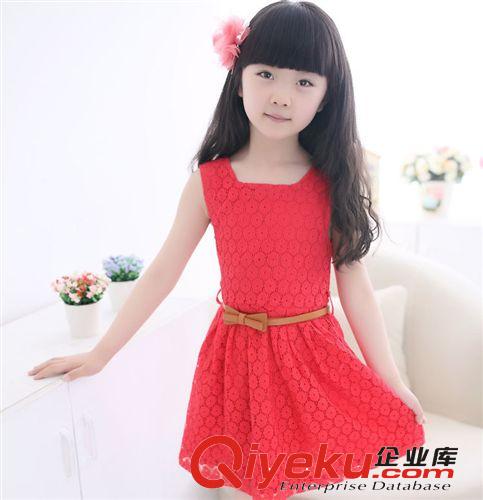 精品連衣裙 2014夏款新品童裝 韓版蕾絲背心童裙 女童公主裙 外貿(mào)專柜童裝原始圖片2