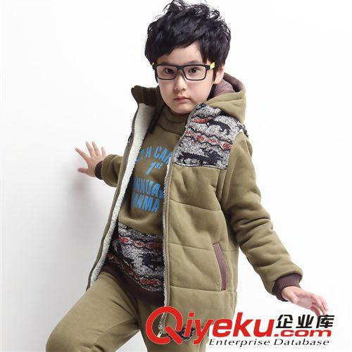 【包郵專區】 加絨加厚中大童裝三件套 韓版男童套裝代理 一件代發衛衣套裝819原始圖片3