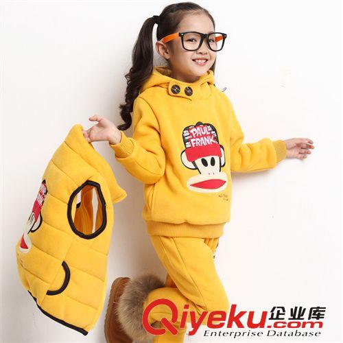 【包郵專區(qū)】 冬款加絨一件代發(fā)品牌童裝清倉 女童三件套裝冬裝加厚韓版童裝817原始圖片2