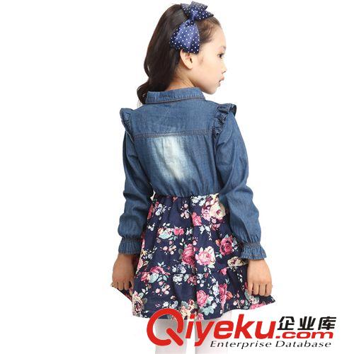 2014秋裝 廣東產地代理加盟兒童連衣裙韓版女童洗水牛仔裙子連衣裙1354原始圖片3