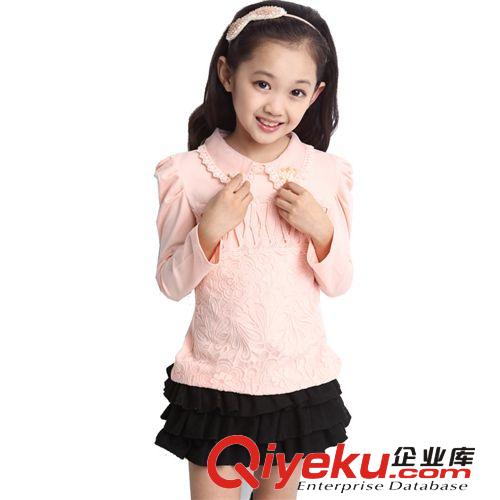 【tj專區(qū)】 秋冬款中大童裝一件代發(fā) 女童裝兒童韓版加絨打底衫 長袖t恤1437原始圖片2