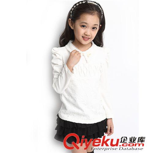 【tj專區(qū)】 秋冬款中大童裝一件代發(fā) 女童裝兒童韓版加絨打底衫 長袖t恤1437原始圖片3