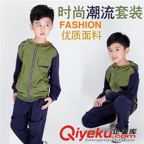 春款 2014秋季韓版品牌童裝兒童套裝新品男童全純棉運(yùn)動(dòng)套裝一件代發(fā)
