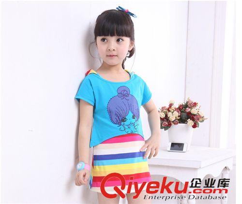 一件代發(fā)專區(qū) 廠家童裝  清倉(cāng)tj 女童夏裝新款 韓版兒童裙子 女童套裝裙原始圖片2