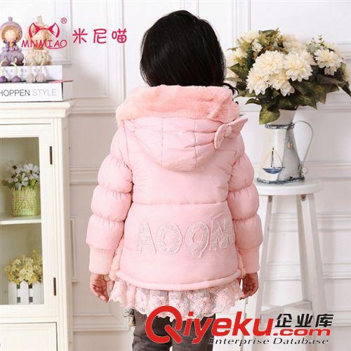 全網(wǎng)預(yù)售 米尼喵品牌童裝廠家批發(fā)冬季新品可愛毛絨連帽女童棉衣W1062預(yù)售原始圖片3