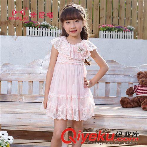 混批 2014女童夏款韓版圓領(lǐng)蕾絲兒童連衣裙 紗網(wǎng)雪紡?fù)b公主裙11039原始圖片2