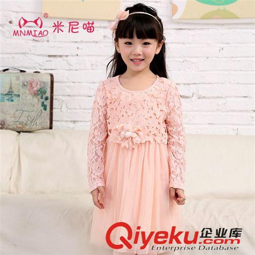 混批 米尼喵2014秋季新品品牌女童裝批發蕾絲公主裙女童連衣裙L1062